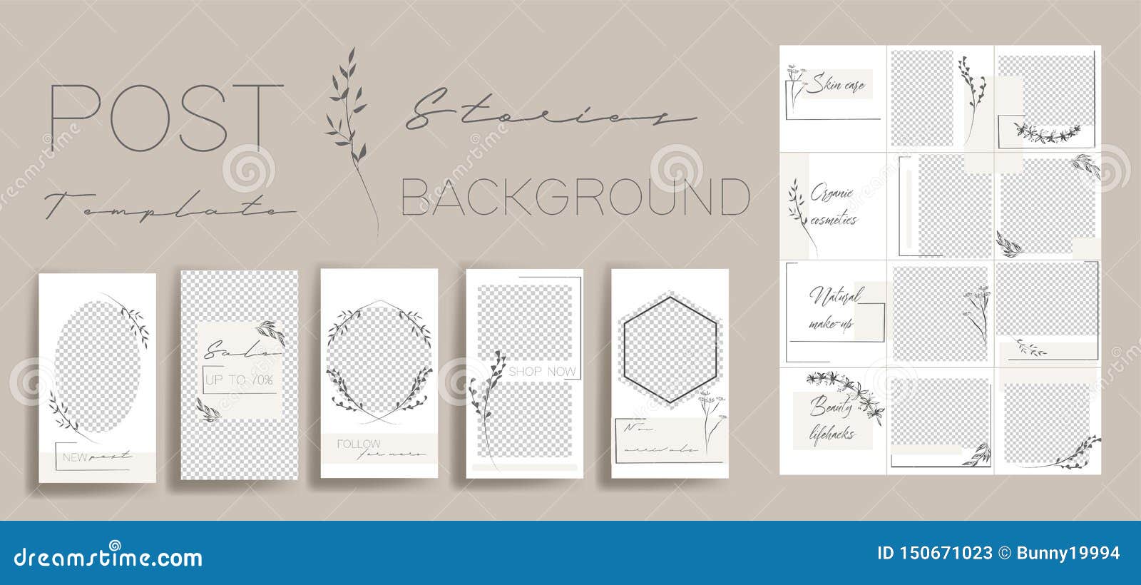  backgrounds for social media banner.set of instagram stories and post frame templates.  stories cover.